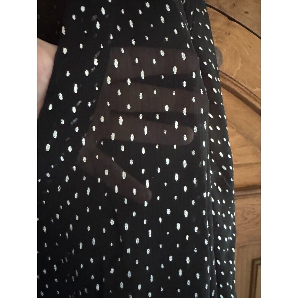 We Be Bop V-Neck Chiffon Fabric Black Silver Metallic Pullover Tunic‎ 5X - Picture 4 of 5